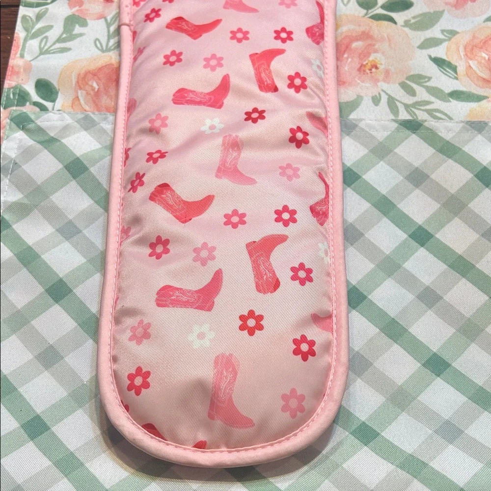 Pink Miamica Heat resistant Hot Iron Travel Case Cowboy Boots